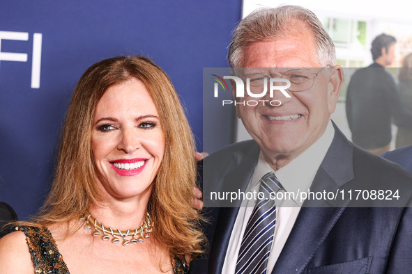 Leslie Zemeckis and husband Robert Zemeckis arrive at the 2024 AFI Fest - World Premiere Screening Of Sony Pictures' 'Here' held at the TCL...