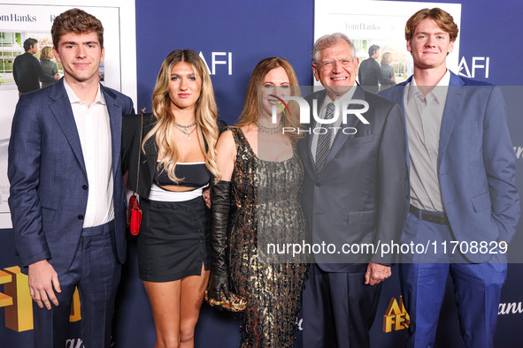 Zane Zemeckis, Zsa Zsa Rose Zemeckis, Leslie Zemeckis, Robert Zemeckis and Rhys Zemeckis arrive at the 2024 AFI Fest - World Premiere Screen...