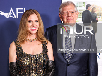 Leslie Zemeckis and husband Robert Zemeckis arrive at the 2024 AFI Fest - World Premiere Screening Of Sony Pictures' 'Here' held at the TCL...