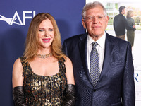 Leslie Zemeckis and husband Robert Zemeckis arrive at the 2024 AFI Fest - World Premiere Screening Of Sony Pictures' 'Here' held at the TCL...