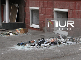 The aftermath of a Russian strike on the city center is seen in Dnipro, Ukraine, on October 26, 2024. NO USE RUSSIA. NO USE BELARUS. (