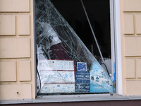 A shop window knocked out by a Russian strike on the city center is seen in Dnipro, Ukraine, on October 26, 2024. NO USE RUSSIA. NO USE BELA...