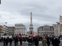 Odair Moniz participates in a demonstration for a fair life in Lisbon, Portugal, on October 26, 2024. (