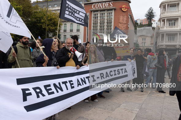 Odair Moniz participates in a demonstration for a fair life in Lisbon, Portugal, on October 26, 2024. 