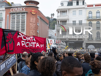 Odair Moniz participates in a demonstration for a fair life in Lisbon, Portugal, on October 26, 2024. (