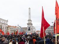 Odair Moniz participates in a demonstration for a fair life in Lisbon, Portugal, on October 26, 2024. (