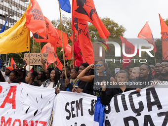 Odair Moniz participates in a demonstration for a fair life in Lisbon, Portugal, on October 26, 2024. (