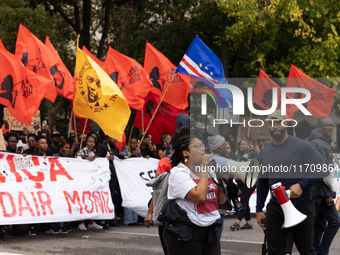 Odair Moniz participates in a demonstration for a fair life in Lisbon, Portugal, on October 26, 2024. (