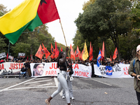 Odair Moniz participates in a demonstration for a fair life in Lisbon, Portugal, on October 26, 2024. (