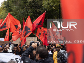 Odair Moniz participates in a demonstration for a fair life in Lisbon, Portugal, on October 26, 2024. (