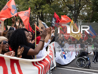 Odair Moniz participates in a demonstration for a fair life in Lisbon, Portugal, on October 26, 2024. (