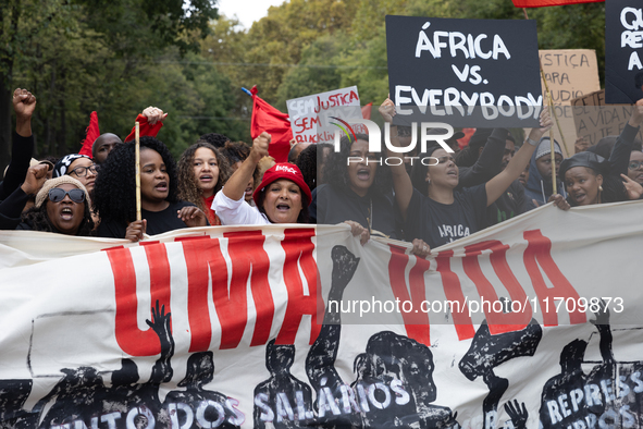 Odair Moniz participates in a demonstration for a fair life in Lisbon, Portugal, on October 26, 2024. 