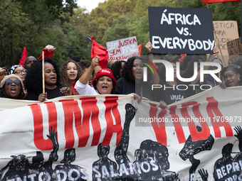 Odair Moniz participates in a demonstration for a fair life in Lisbon, Portugal, on October 26, 2024. (