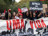 Odair Moniz participates in a demonstration for a fair life in Lisbon, Portugal, on October 26, 2024. (