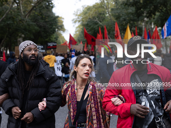 Odair Moniz participates in a demonstration for a fair life in Lisbon, Portugal, on October 26, 2024. (