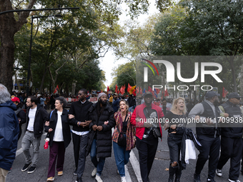 Odair Moniz participates in a demonstration for a fair life in Lisbon, Portugal, on October 26, 2024. (