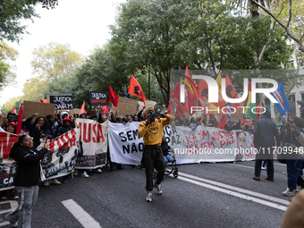 Odair Moniz participates in a demonstration for a fair life in Lisbon, Portugal, on October 26, 2024. (