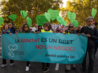 Thousands of people from all over Spain take part in a national demonstration in defense of the public pension system in Madrid, Spain, on O...