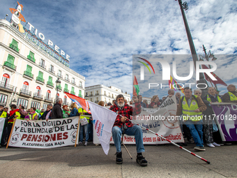 The leader of the World Federation of Trade Unions, Quim Boix, is in Puerta del Sol, Madrid, Spain, on October 26, 2024, during a national d...