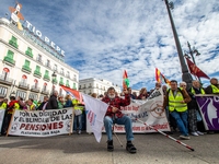 The leader of the World Federation of Trade Unions, Quim Boix, is in Puerta del Sol, Madrid, Spain, on October 26, 2024, during a national d...