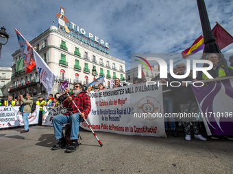 The leader of the World Federation of Trade Unions, Quim Boix, is in Puerta del Sol, Madrid, Spain, on October 26, 2024, during a national d...