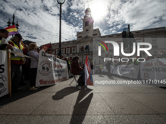 The leader of the World Federation of Trade Unions, Quim Boix, is in Puerta del Sol, Madrid, Spain, on October 26, 2024, during a national d...