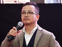 Toshikazu Kawaguchi during International Book Fair in Krakow, Poland on October 26, 2024. (