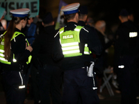 Traffic police protest against Jaroslaw Kaczynski's monthly visit to Wawel Hill in Krakow, Poland, on October 18, 2024. Every 18th day of th...