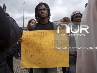 In Lisbon, Portugal, on October 26, 2024, demonstrators march from Marques de Pombal Square to Praca dos Restauradores. They protest the dea...