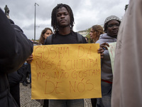 In Lisbon, Portugal, on October 26, 2024, demonstrators march from Marques de Pombal Square to Praca dos Restauradores. They protest the dea...