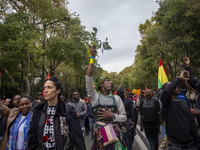 In Lisbon, Portugal, on October 26, 2024, demonstrators march from Marques de Pombal Square to Praca dos Restauradores. They protest the dea...