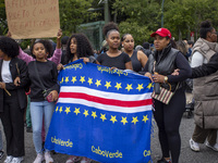 In Lisbon, Portugal, on October 26, 2024, demonstrators march from Marques de Pombal Square to Praca dos Restauradores. They protest the dea...