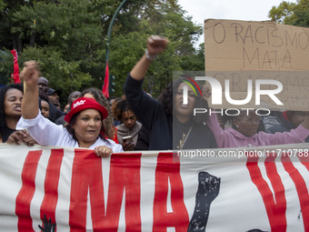 In Lisbon, Portugal, on October 26, 2024, demonstrators march from Marques de Pombal Square to Praca dos Restauradores. They protest the dea...