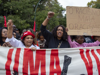 In Lisbon, Portugal, on October 26, 2024, demonstrators march from Marques de Pombal Square to Praca dos Restauradores. They protest the dea...