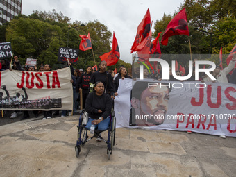 In Lisbon, Portugal, on October 26, 2024, demonstrators march from Marques de Pombal Square to Praca dos Restauradores. They protest the dea...