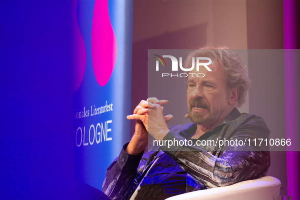 Thomas Johannes Gottschalk, a German television host, is seen on the stage at Flora Hall in Cologne, Germany, on October 26, 2024, during th...