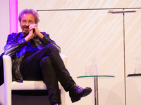 Thomas Johannes Gottschalk, a German television host, is seen on the stage at Flora Hall in Cologne, Germany, on October 26, 2024, during th...