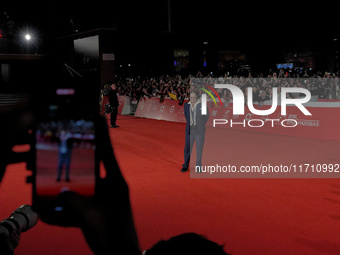 Johnny Depp attends the ''Modi - Three Days On The Wing Of Madness'' red carpet during the 19th Rome Film Festival at Auditorium Parco Della...