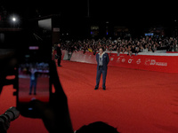 Johnny Depp attends the ''Modi - Three Days On The Wing Of Madness'' red carpet during the 19th Rome Film Festival at Auditorium Parco Della...