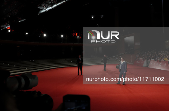 Johnny Depp attends the ''Modi - Three Days On The Wing Of Madness'' red carpet during the 19th Rome Film Festival at Auditorium Parco Della...