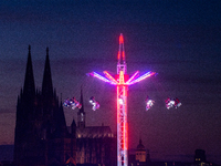 A general view of the winter Kirmes along the Rhine River in Cologne, Germany, on October 26, 2024. (