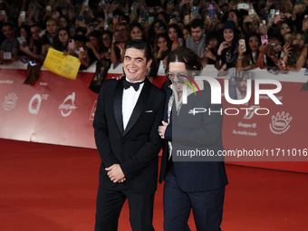 US actor and director Johnny Depp and Italian actor Riccardo Scamarcio attend the red carpet of the movie ''Modi - Three Days on the Wing of...