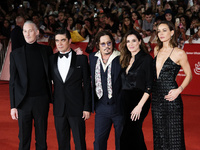 From left: Actor Bruno Gouery, Riccardo Scamarcio, director Johnny Depp, Luisa Ranieri, and Antonia Desplat attend the red carpet of the mov...