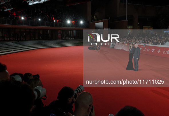 Actress Luisa Ranieri and her husband Luca Zingaretti attend the red carpet of the movie ''Modi - Three Days on the Wing of Madness'' during...