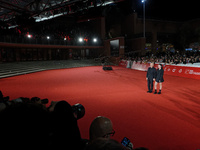 Luca Zingaretti and Emma Zingaretti attend the ''Modi - Three Days On The Wing Of Madness'' red carpet during the 19th Rome Film Festival at...