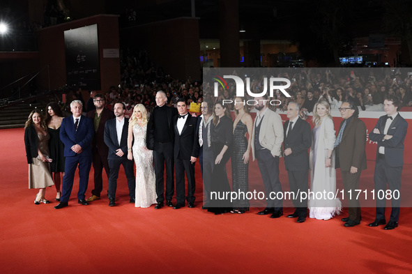 (L-R) Claudio Rapino, Lady Monika Bacardi, Bruno Gouery, Riccardo Scamarcio, Johnny Depp, Luisa Ranieri, Antonia Desplat, Andrea Iervolino,...