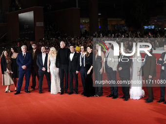 (L-R) Claudio Rapino, Lady Monika Bacardi, Bruno Gouery, Riccardo Scamarcio, Johnny Depp, Luisa Ranieri, Antonia Desplat, Andrea Iervolino,...