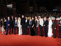 (L-R) Claudio Rapino, Lady Monika Bacardi, Bruno Gouery, Riccardo Scamarcio, Johnny Depp, Luisa Ranieri, Antonia Desplat, Andrea Iervolino,...