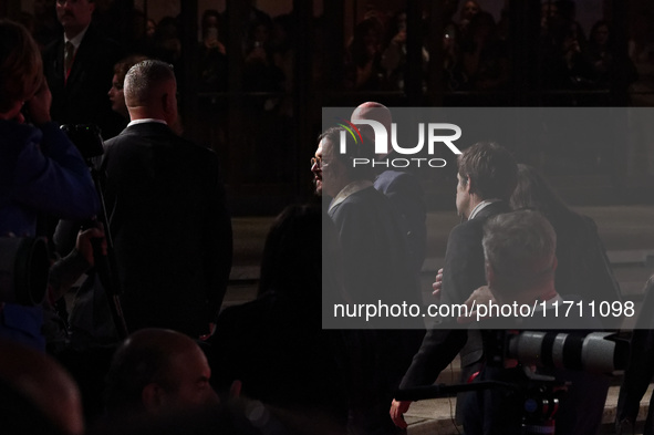 Johnny Depp attends the ''Modi - Three Days On The Wing Of Madness'' red carpet during the 19th Rome Film Festival at Auditorium Parco Della...