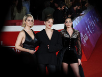 (L-R) Noemie Merlant, Sanda Codreanu, and Souheila Yacoub attend the ''Les Femmes Au Balcon'' red carpet during the 19th Rome Film Festival...